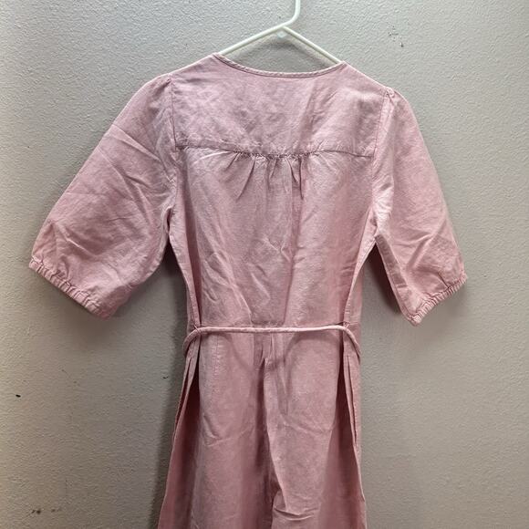 NWT Madewell Linen-Blend Puff Sleeve Wide-Leg Jumpsuit SZ S Minimalist Coveralls - Picture 8 of 12